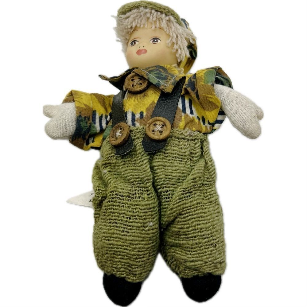 Vintage porcelain‎ face, baby boy with overalls